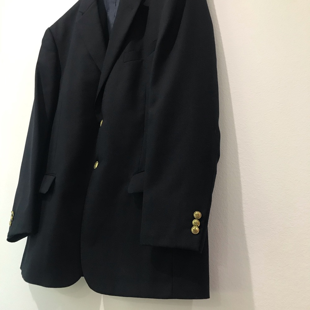Stafford navy blue gold button blazer 44 R